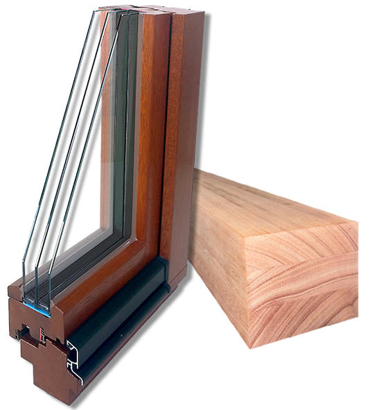 Profil IV90 Energiesparfenster und RedGrandis Holz