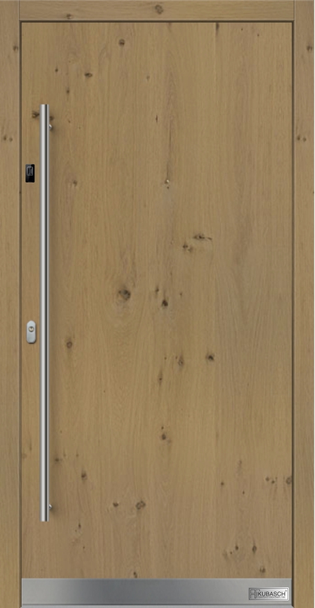 Holz-Haustür Modell Berlin Nr.02 mit Echtholzoberfläche Holz-Haustür BERLIN Nr.02 mit Echtholzoberfläche und modernen Beschlägen.