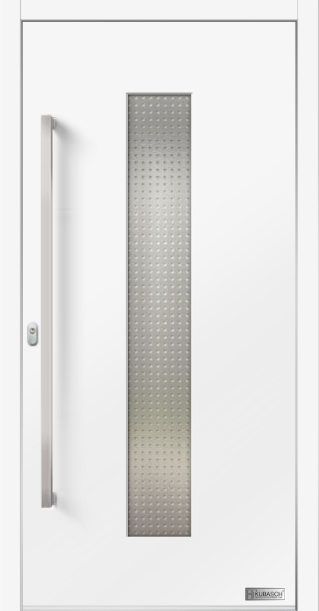 Moderne Holz-Haustür LONDON Nr.01 Moderne Holz-Haustür LONDON Nr.01 in Weiss mit Glaseinsatz für Neubauprojekte.